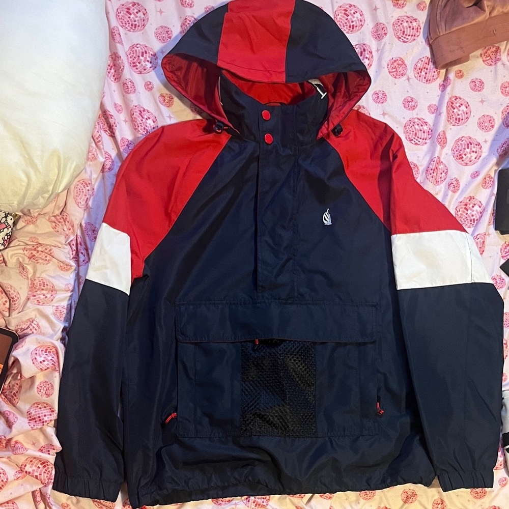 Nautica Red and Navy Windbreaker Jacket